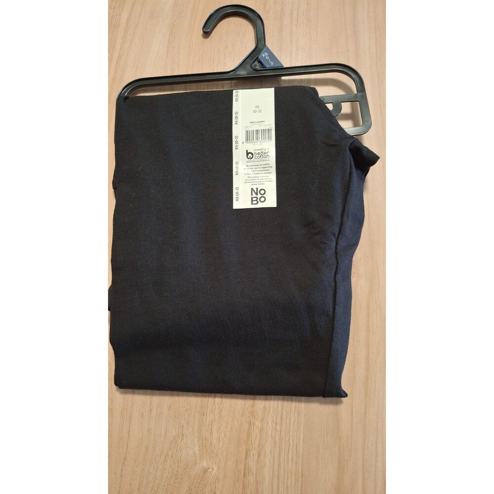 NWT No Boundaries NOBO Women's Pull-On Ankle Leggings Size XS Black Cotton Blend